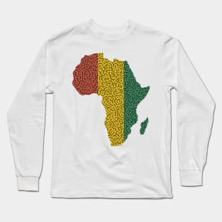 Africa Map Turing Pattern (Rasta Colours) Long Sleeve T-Shirt